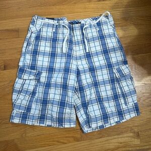 American rag mens plaid cargo shorts
